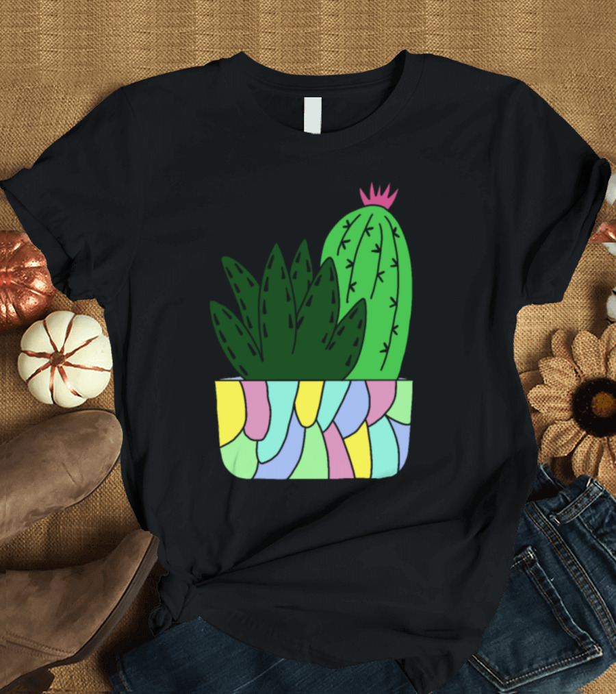 Best Cactus Succulent Friends in Colorful Pot T-Shirt