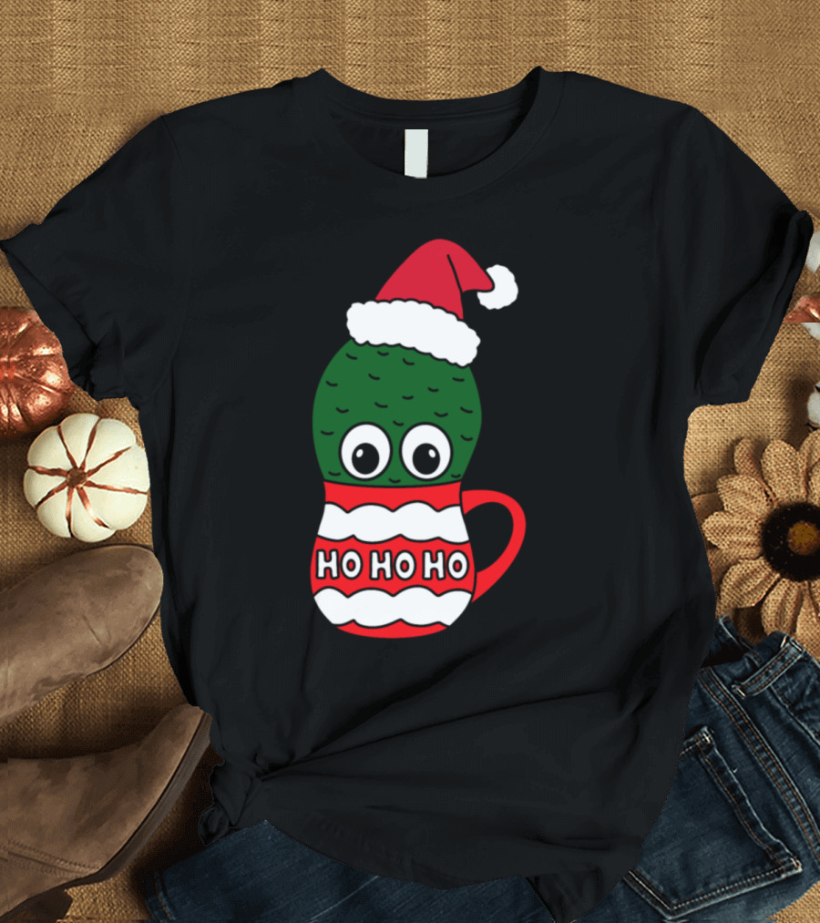 Cactus With A Santa Hat In Ho Ho Ho Mug T-Shirt