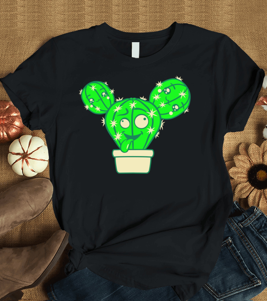 Comic Face Funny Crazy Cartoon Cactus Kids Babys T-Shirt