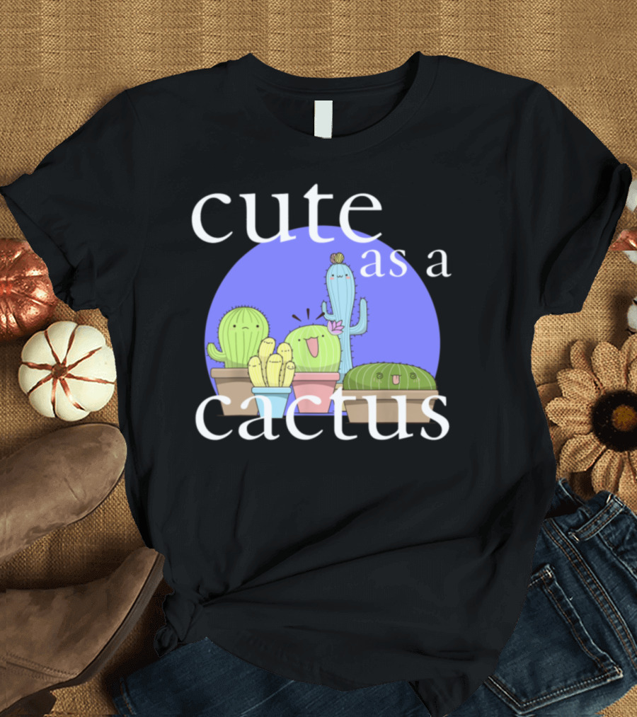 Cute As A Cactus Botanical Babe Mini Plant T-Shirt