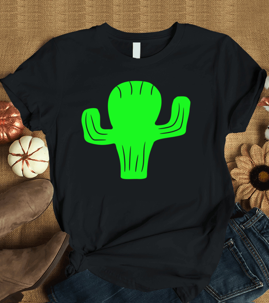 Desert Sweet Cute Little Cactus Comic Cartoon Green Cactus T-Shirt