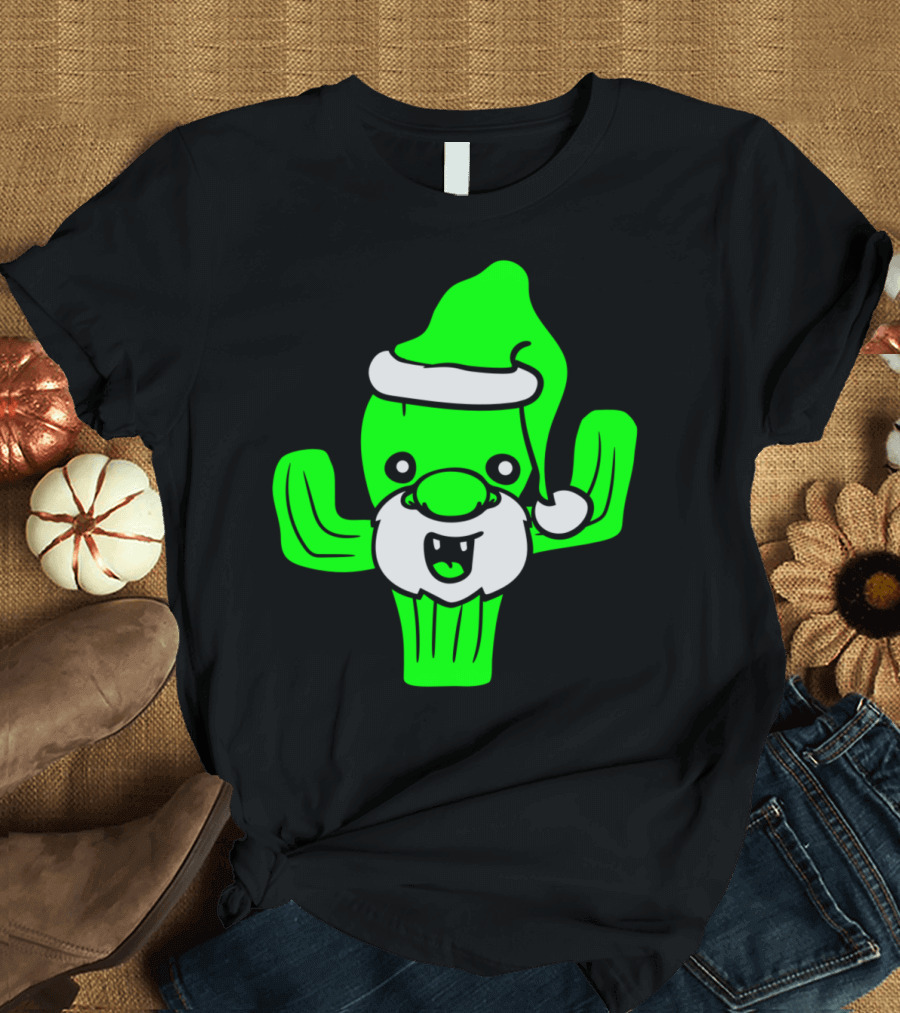 Father Christmas Santa Claus Nicholas Cactus Winter T-Shirt