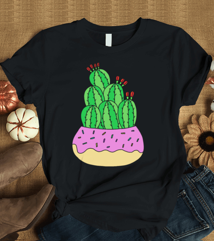 Growing Competition Cactuses Donut Dessert T-Shirt