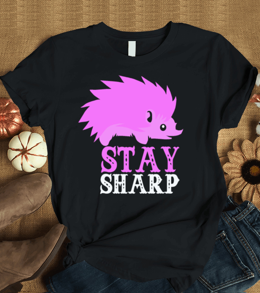 Stay Sharp Hedgehog Retro 70s Vintage Animal Lover 8s T-Shirt