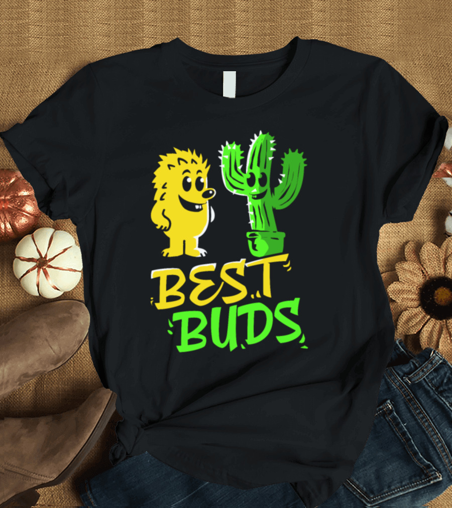Best Buds Hedgehog Retro 70s Vintage Animal Lover Y0 T-Shirt