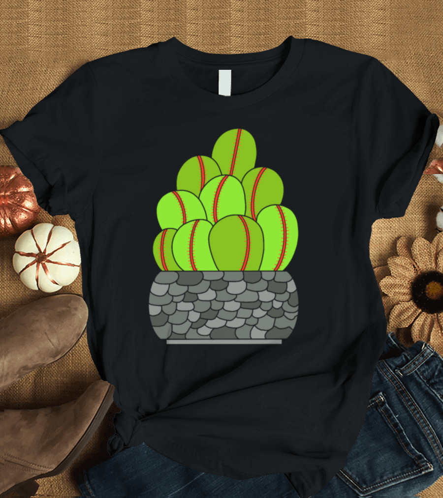 Tennis Ball Cactuses Succulent Arrangement T-Shirt