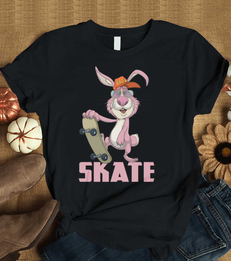 Bad Cap Skate Bunny Skateboarding Rabbit Skate T-Shirt