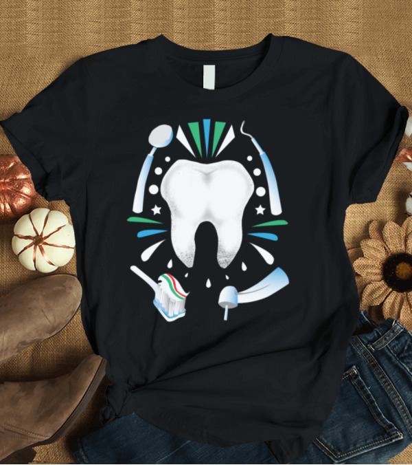 T-Shirt: Funny Dentist Molar Toothbrush Tool T-Shirt Funny Dentist Molar Toothbrush Tool T-Shirt