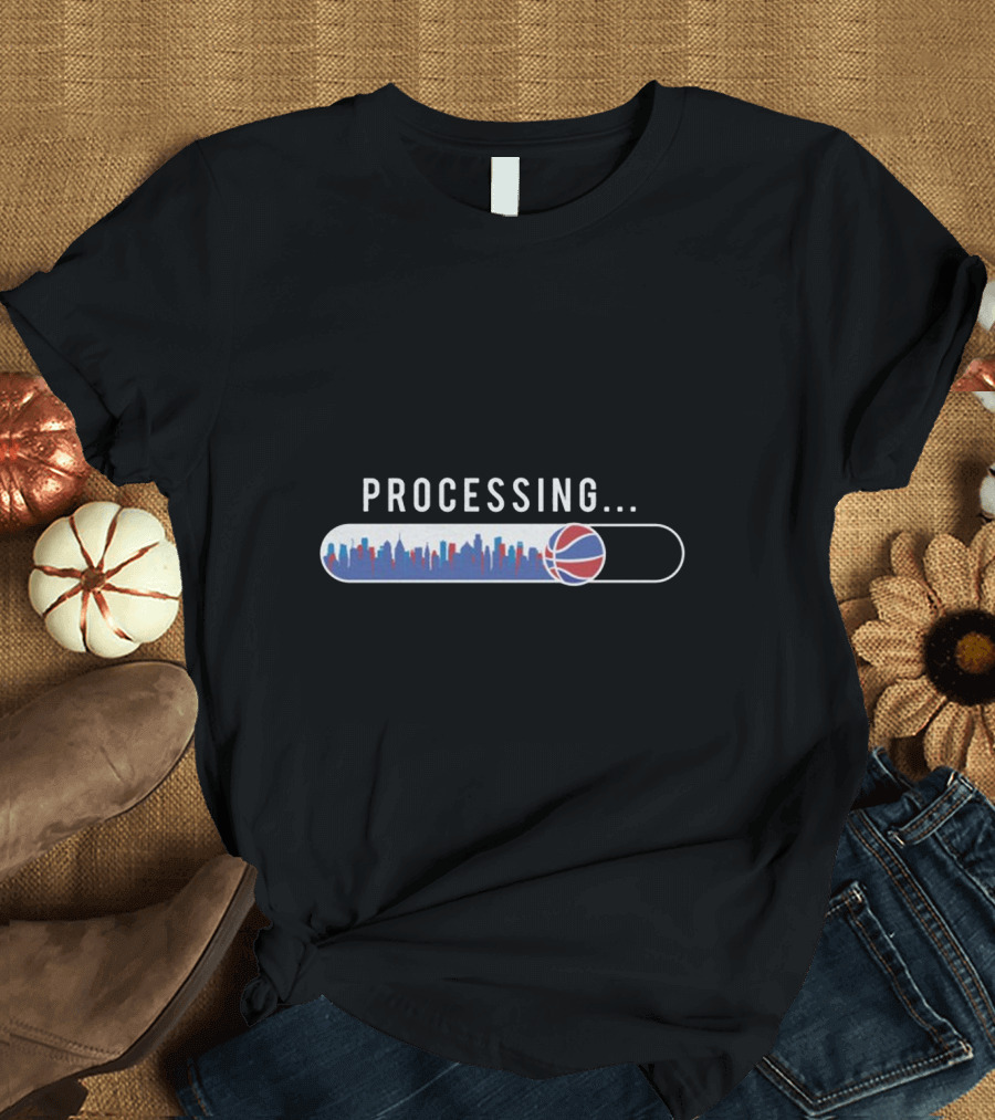 TRUST the PROCESS Processing Philadelphia Basketball Skyline Progress Bar T-Shirt