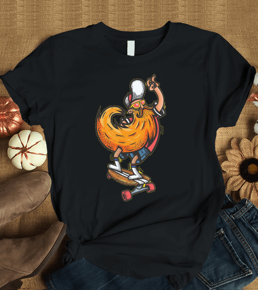 Skater with Bearded Influx of People and Cool Vibes T-Shirt