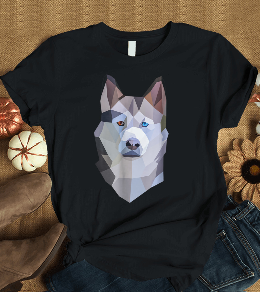 Siberian Husky Dog Low Poly T-Shirt