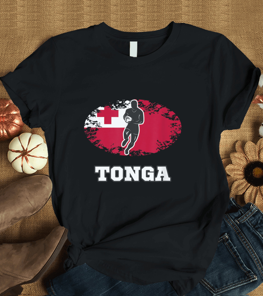 Tonga Rugby Passion with Flag and Player T-Shirt