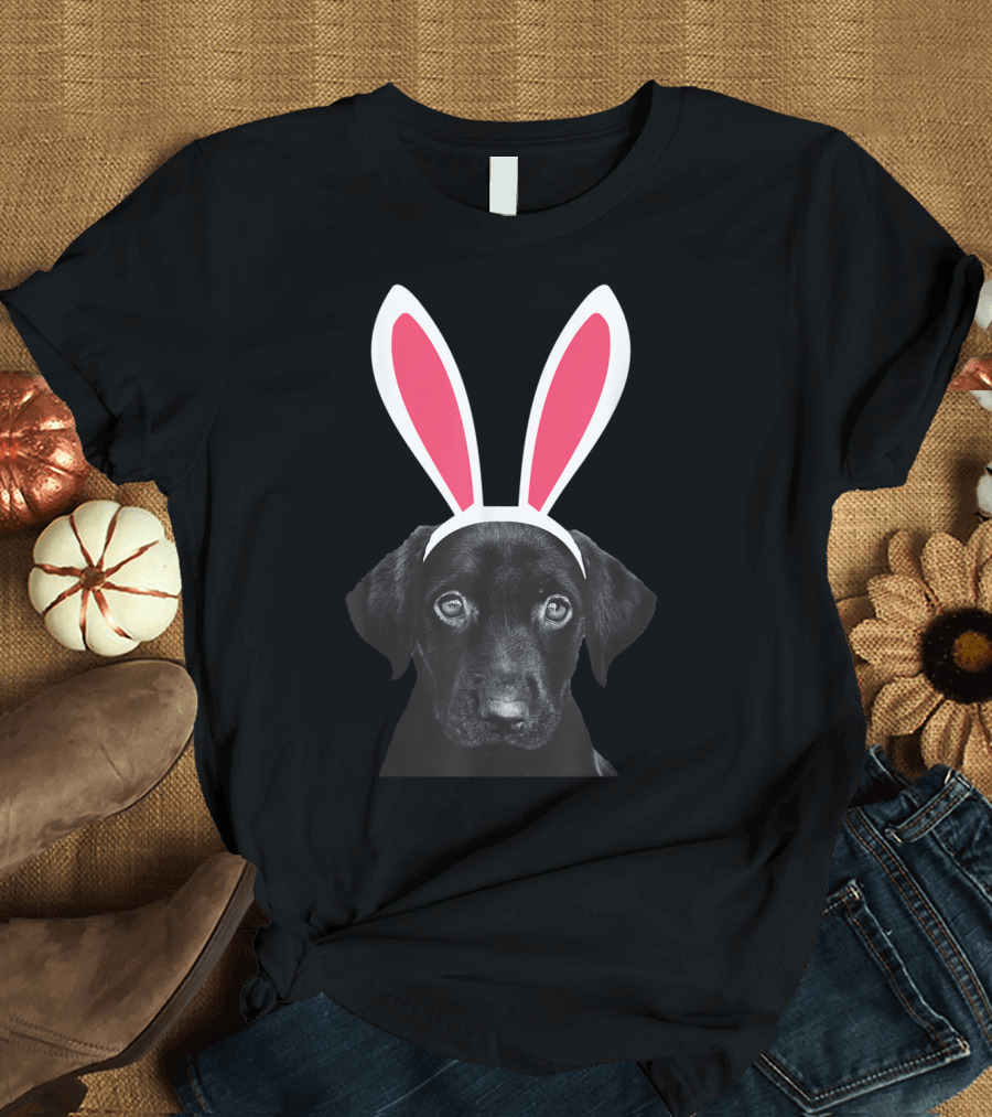 Labrador with Bunny Ears Funny Easter Dog T-Shirt