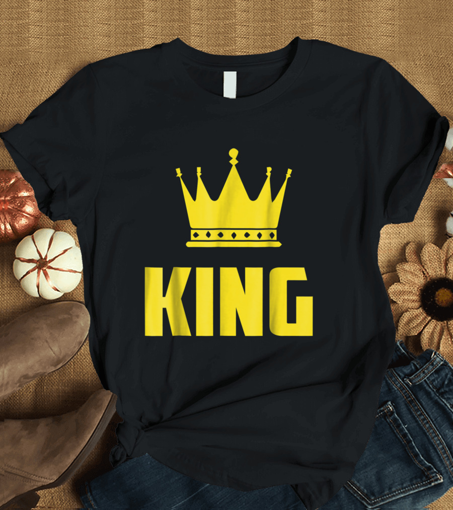 King Crown Bold Yellow Royalty Birthday T-Shirt