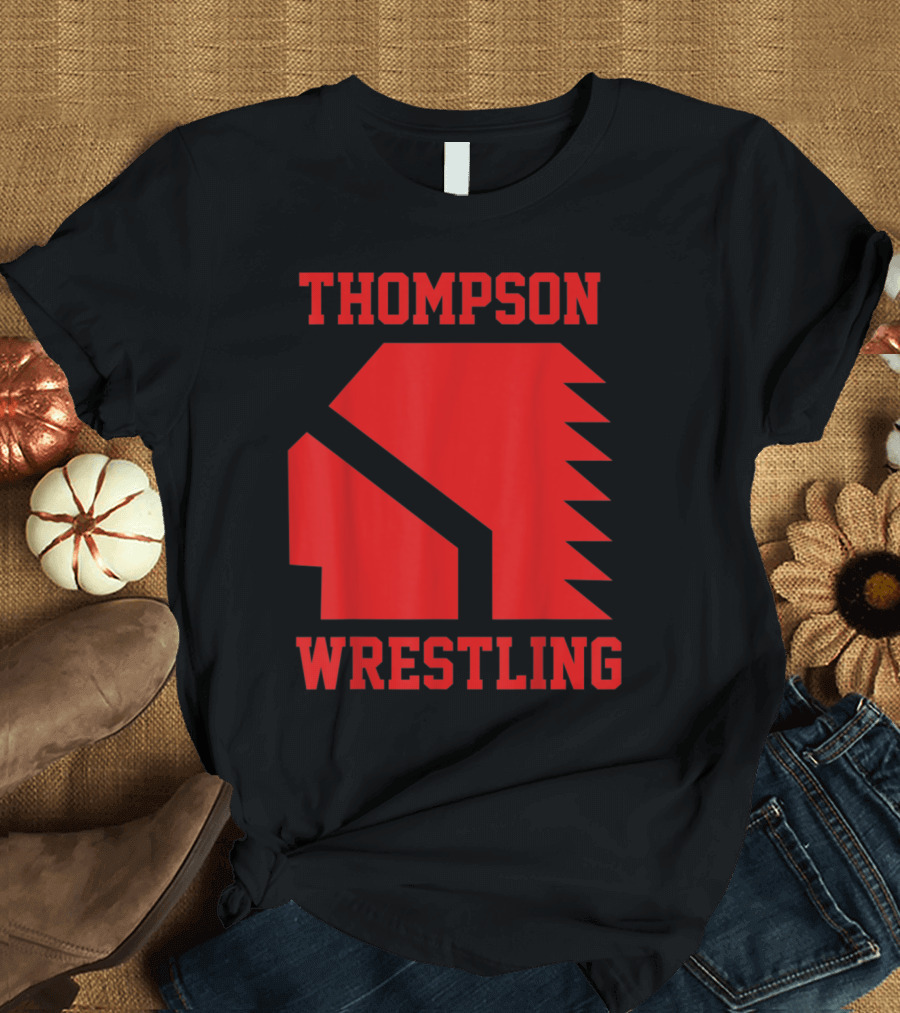 Thompson High School Wrestling Red Spartan Helmet T-Shirt