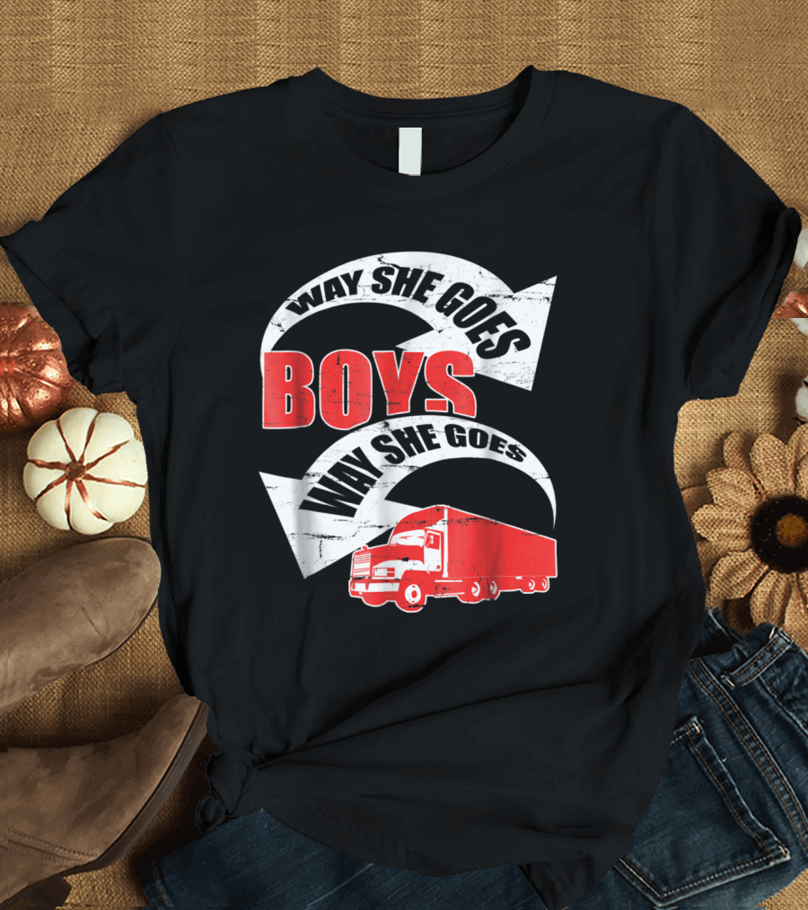Way She Goes Boys Big Trucking Adventure T-Shirt