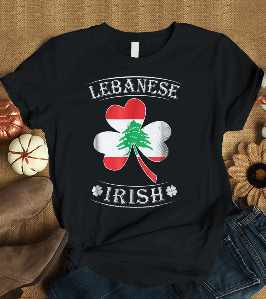 Lebanese Irish Shamrock with Cedar Tree T-Shirt