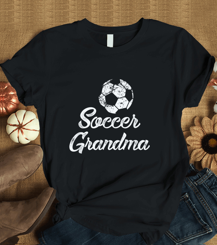 Soccer Grandma Distressed Ball T-Shirt