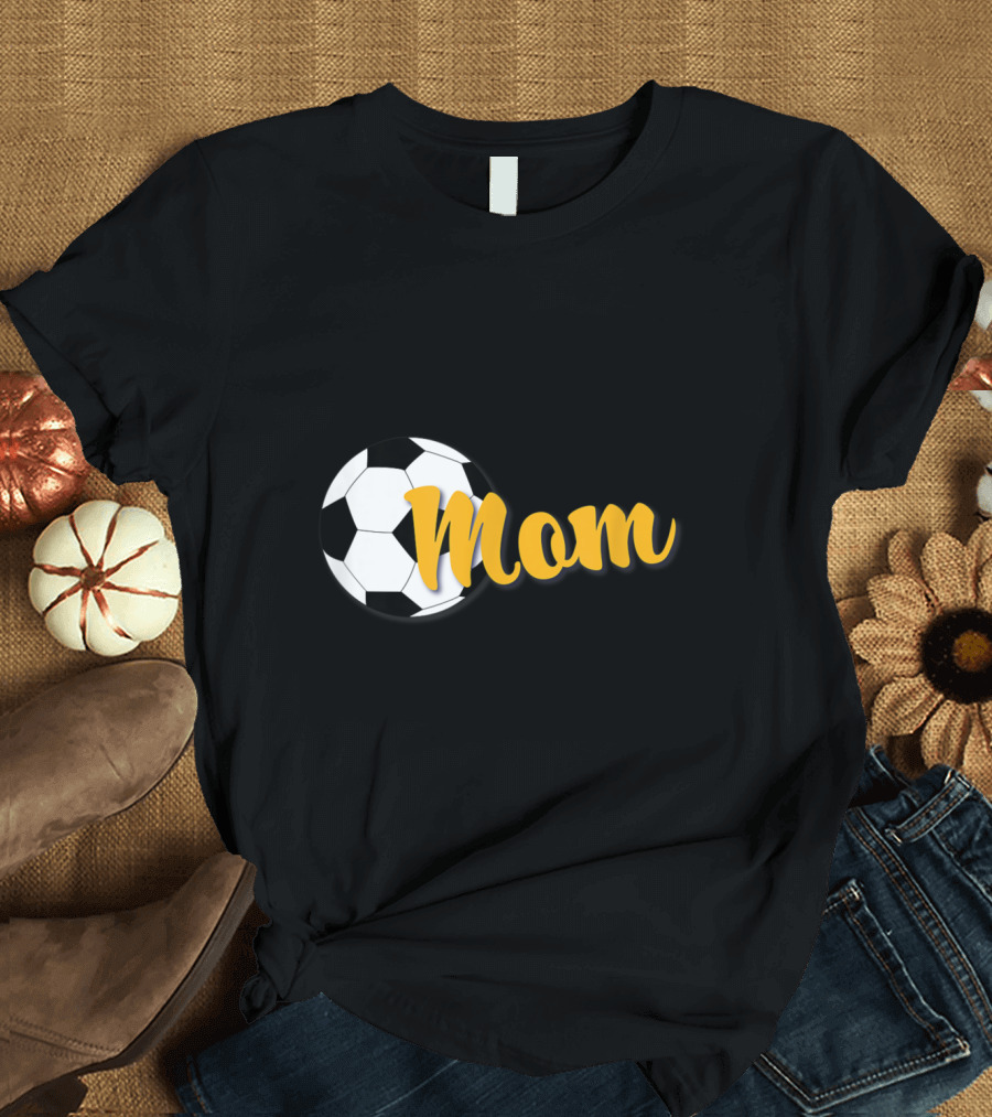 Mom Soccer Ball Gold T-Shirt