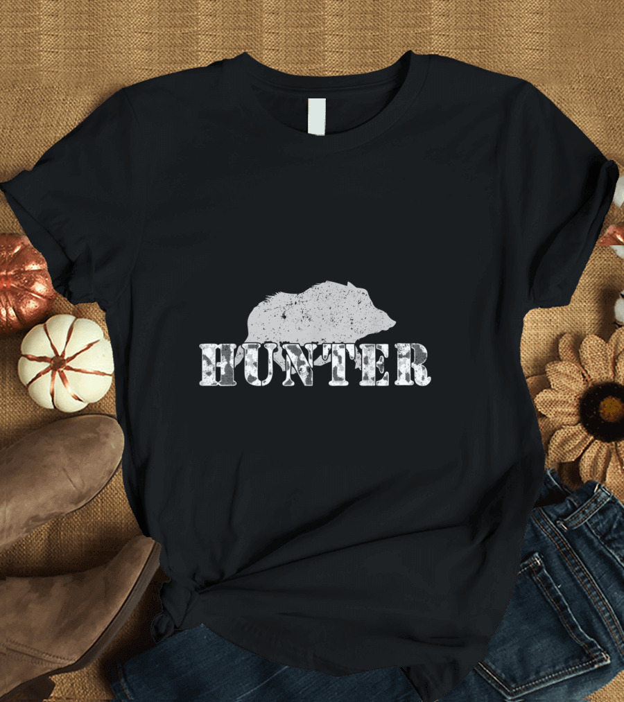 Hunter Wild Pig Boar Silhouette Hunting T-Shirt