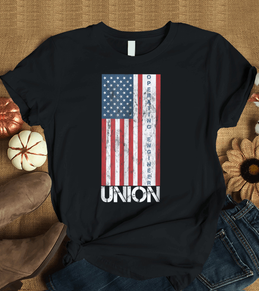 Union Operating Engineer American Flag T-Shirt