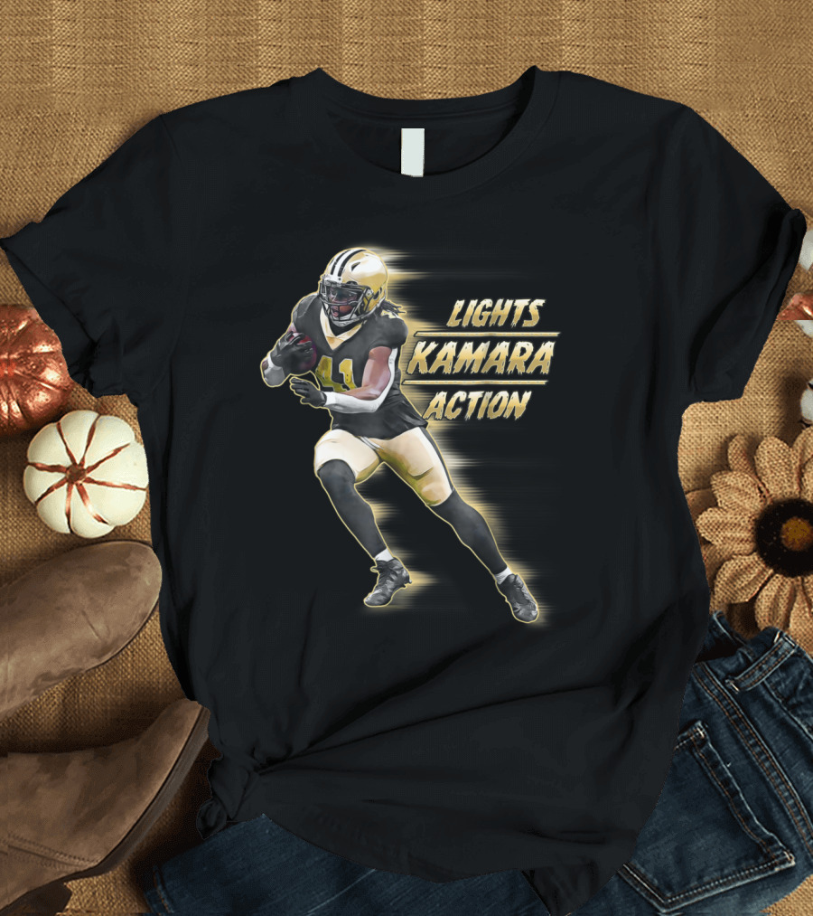 Lights Kamara Action New Orleans Football T-Shirt