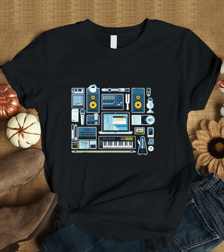 Sound Engineer Audio Production Studio Equipment Collection T-Shirt