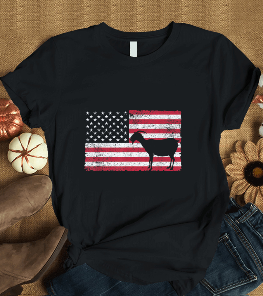 Patriot Goat USA American Flag Fourth of July Independence Day T-Shirt