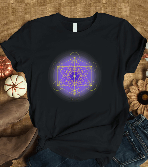 T-Shirt: Metatron's Cube Sacred Geometry Gold and Purple T-Shirt Metatron's Cube Sacred Geometry Gold and Purple T-Shirt