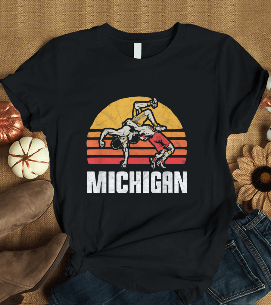 Michigan Vintage Wrestling Sunset T-Shirt