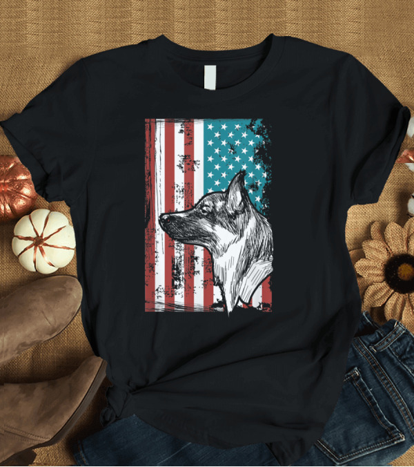 T-Shirt: Patriotic German Shepherd American Flag Fourth of July T-Shirt Patriotic German Shepherd American Flag Fourth of July T-Shirt