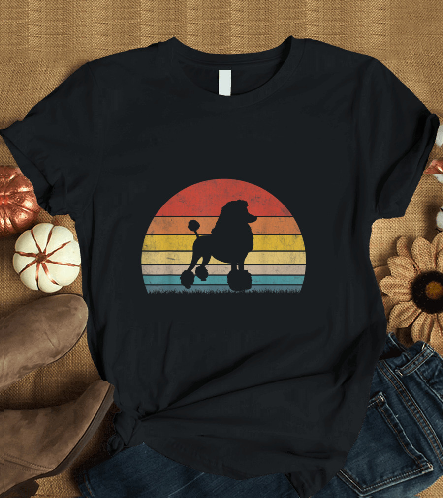 STANDARD POODLE Vintage Retro Sunset T-Shirt
