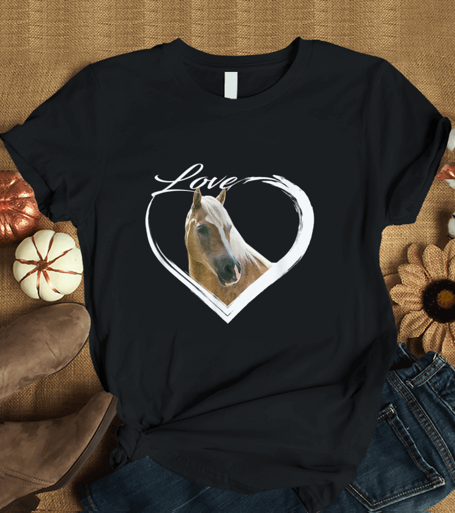 Love Haflinger Avelignese Horse Heart Graphic for Equine Enthusiasts T-Shirt