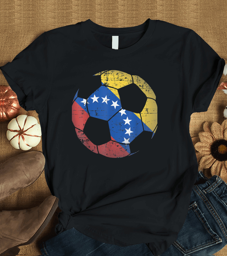 Venezuela Soccer Ball Flag Vene With Stars and Colors T-Shirt