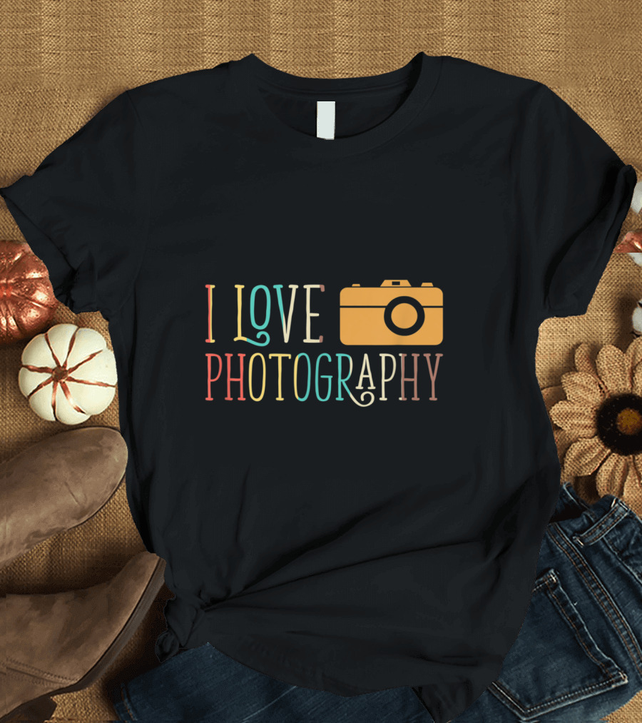 I Love Photography Camera Icon Photographer's Passion T-Shirt