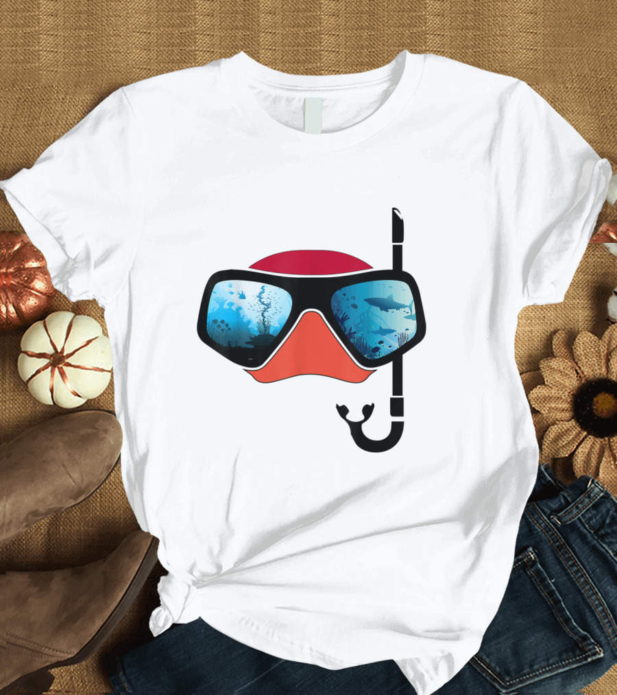 Retro Scuba Diving Snorkeling Mask Sea Ocean Adventure T-Shirt