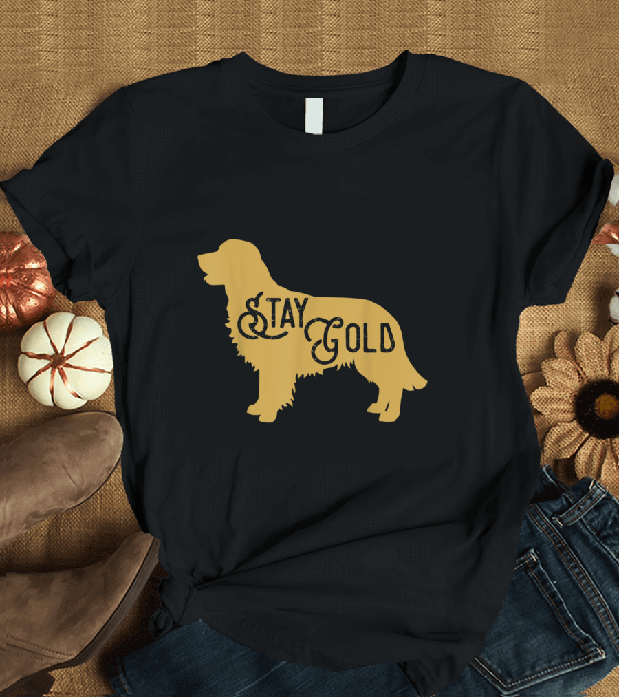 Stay Gold Golden Retriever Silhouette Lovers T-Shirt