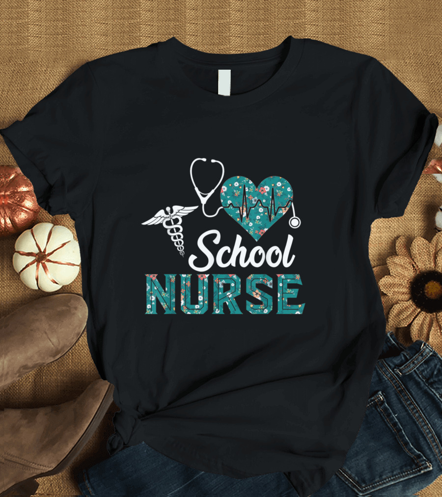 Nurse Medical Symbol Stethoscope School Heartbeat T-Shirt