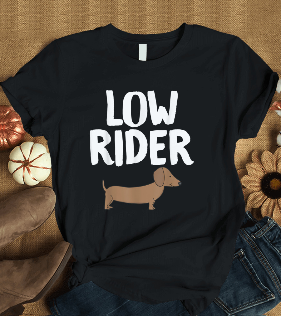 Low Rider Dachshund Dog Hilario Graphic Image T-Shirt