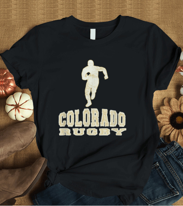 T-Shirt: Colorado Rugby Vintage Design Running Player T-Shirt Colorado Rugby Vintage Design Running Player T-Shirt
