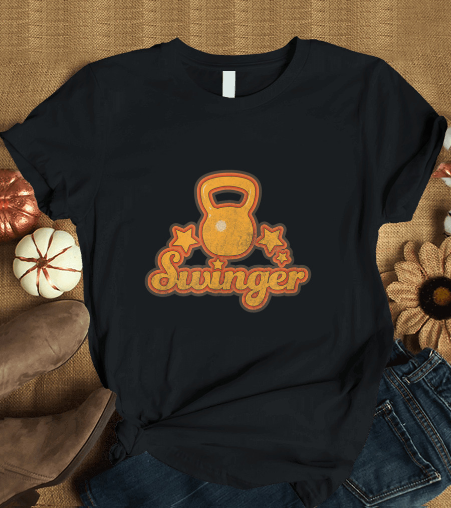 Swinger Kettlebell Stars Fitness Workout T-Shirt