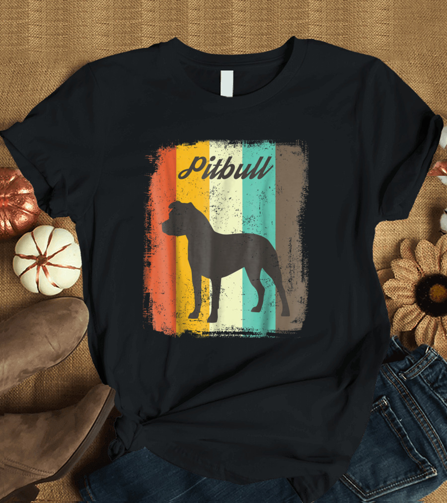 Pitbull Silhouette with Vintage T-Shirt