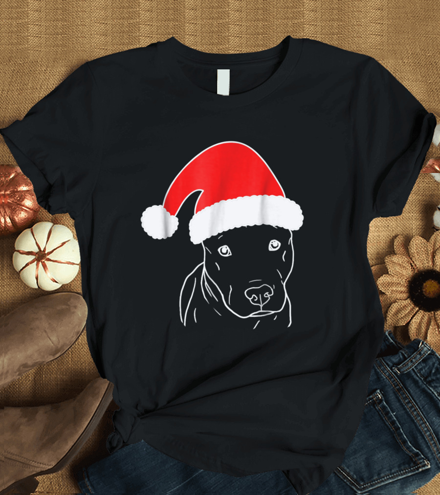 Pitbull Santa Hat Ugly Christmas Sweater KwIFL T-Shirt