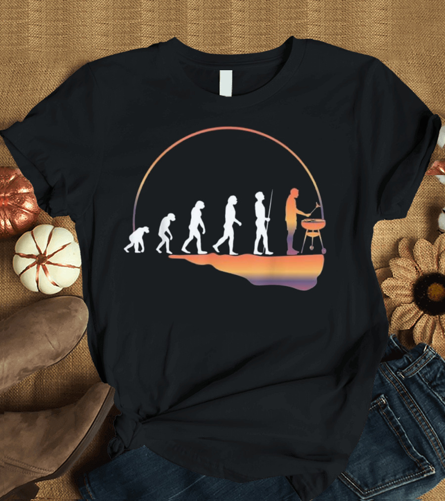 Evolution of BBQ Grilling Grillers Step by Step Progression T-Shirt