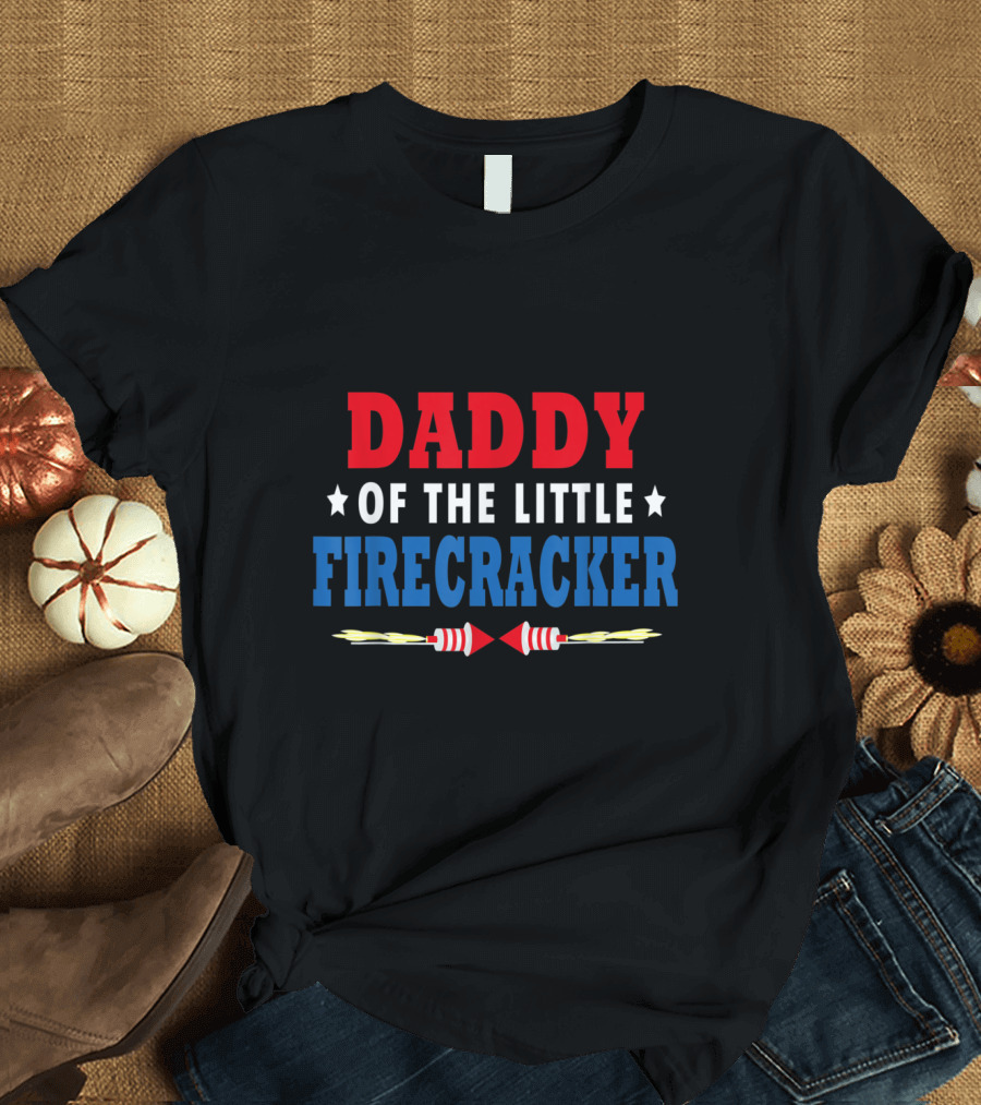 Daddy of the Little Firecracker 4th of July Mens T-Shirt