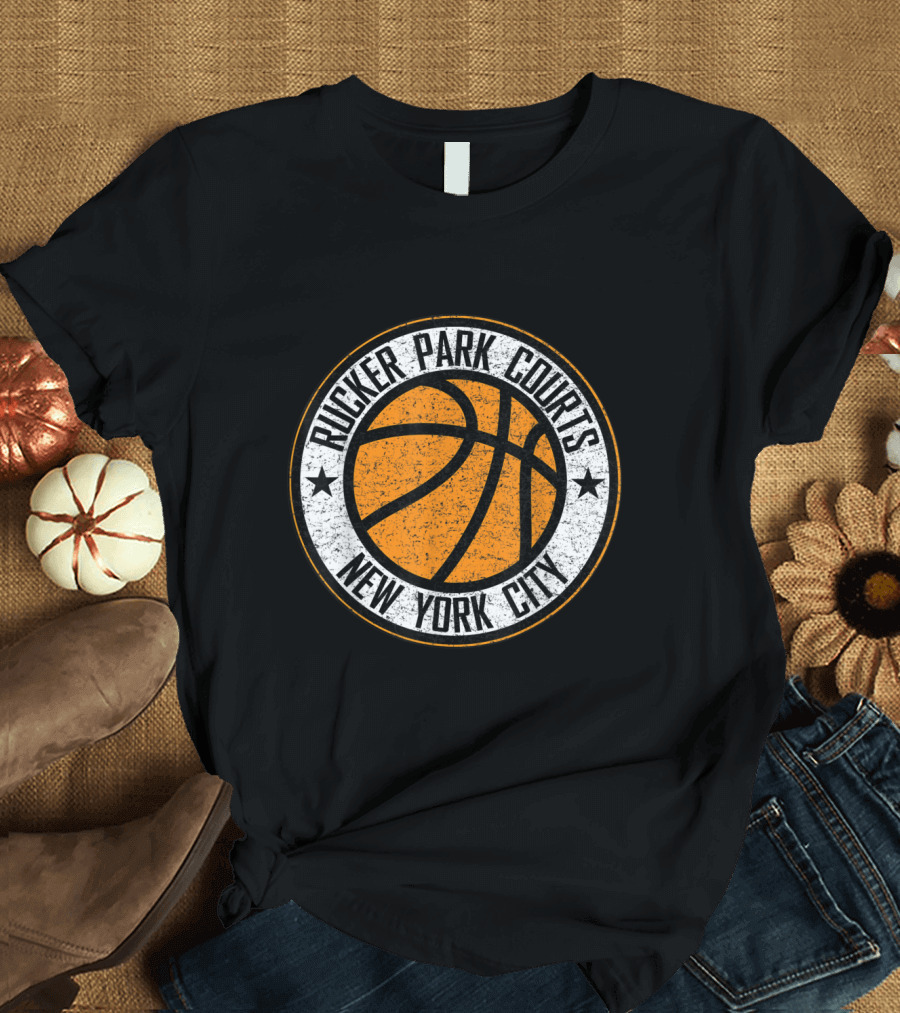 Rucker Park Courts New York City Basketball Circle T-Shirt