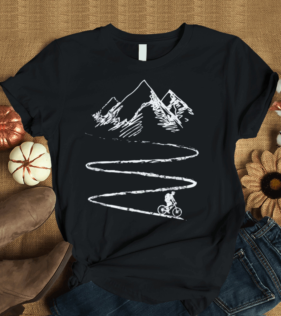 Mountain Bike Adventure on Winding Mountain Trails T-Shirt