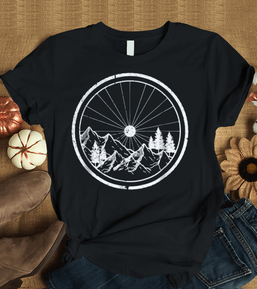 Mountain Bike MTB Cycling Bicycle Adventure Wheel Mountain Landscape T-Shirt