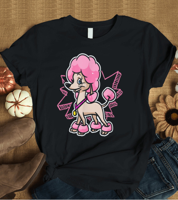 T-Shirt: Poodle Dog Cartoon Pink Prize Medal T-Shirt Poodle Dog Cartoon Pink Prize Medal T-Shirt