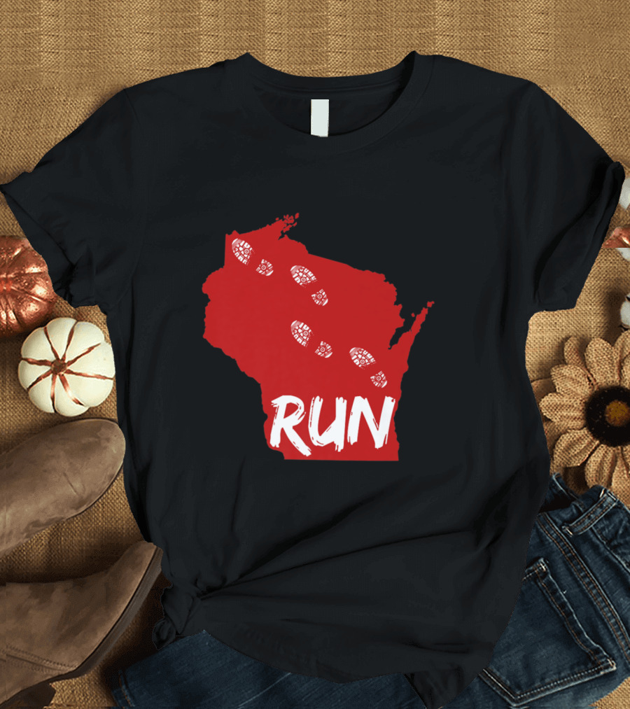 RUN Wisconsin Footprints T-Shirt